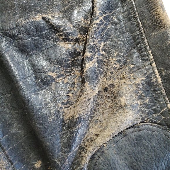 Vintage Distressed Leather Moto Riding Pants - Picture 8 of 16